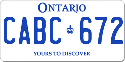 ON license plate CABC672