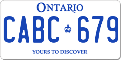 ON license plate CABC679