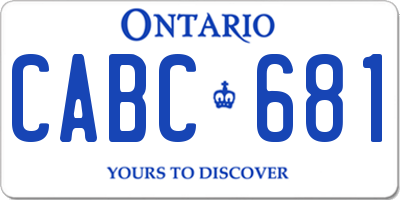 ON license plate CABC681