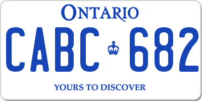 ON license plate CABC682