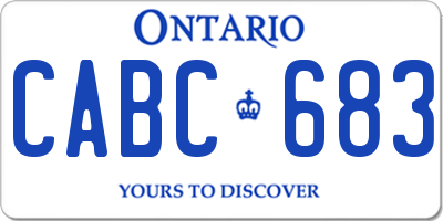 ON license plate CABC683