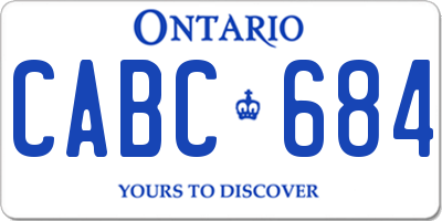 ON license plate CABC684