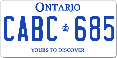 ON license plate CABC685