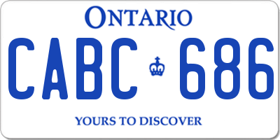 ON license plate CABC686