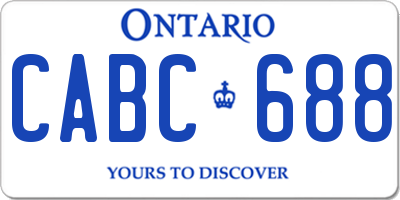 ON license plate CABC688