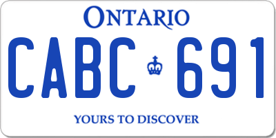 ON license plate CABC691