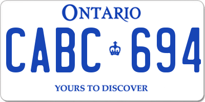 ON license plate CABC694