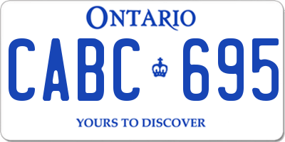 ON license plate CABC695