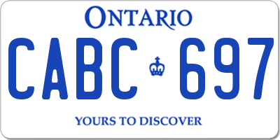 ON license plate CABC697