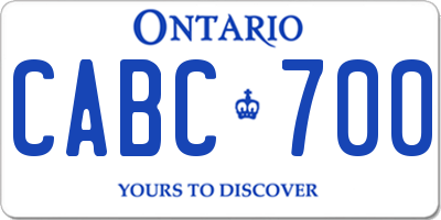 ON license plate CABC700