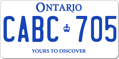 ON license plate CABC705