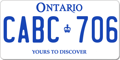 ON license plate CABC706