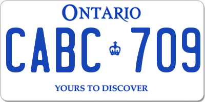 ON license plate CABC709