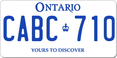 ON license plate CABC710