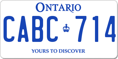 ON license plate CABC714