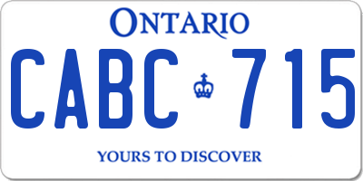 ON license plate CABC715