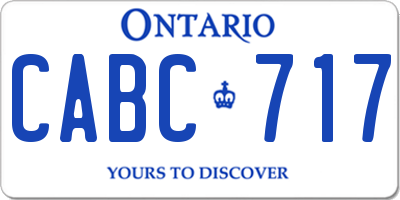 ON license plate CABC717