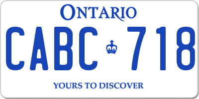 ON license plate CABC718