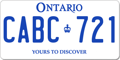 ON license plate CABC721