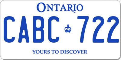 ON license plate CABC722