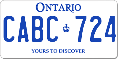 ON license plate CABC724