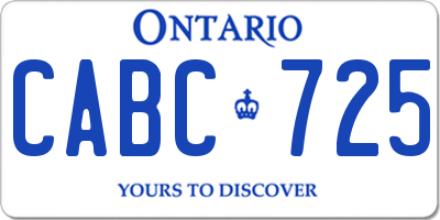 ON license plate CABC725