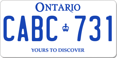 ON license plate CABC731