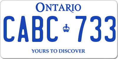 ON license plate CABC733