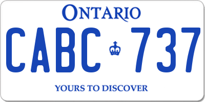 ON license plate CABC737