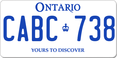 ON license plate CABC738