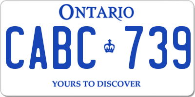 ON license plate CABC739