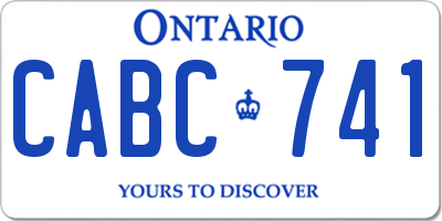 ON license plate CABC741