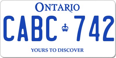 ON license plate CABC742