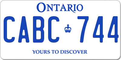 ON license plate CABC744