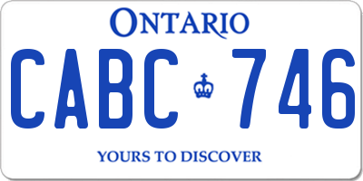 ON license plate CABC746