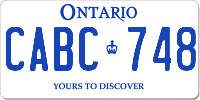 ON license plate CABC748