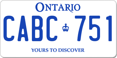 ON license plate CABC751