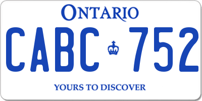 ON license plate CABC752