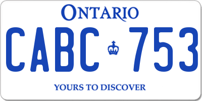 ON license plate CABC753