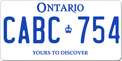 ON license plate CABC754