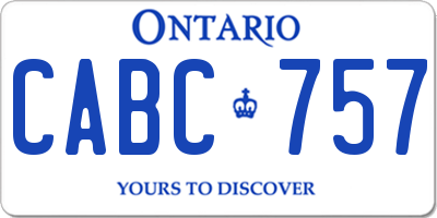 ON license plate CABC757