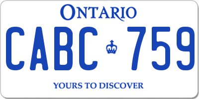 ON license plate CABC759