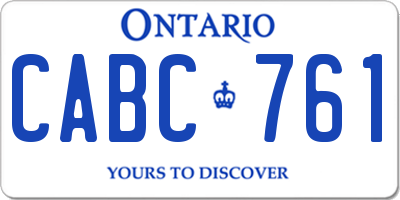 ON license plate CABC761