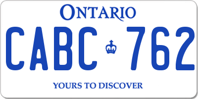 ON license plate CABC762