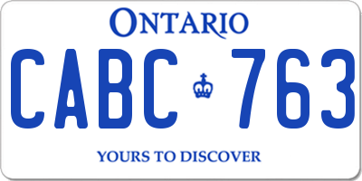 ON license plate CABC763