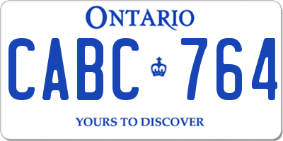 ON license plate CABC764