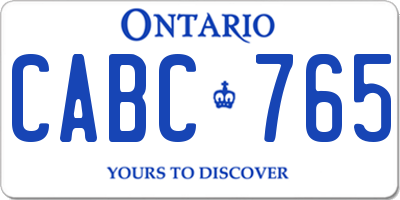 ON license plate CABC765