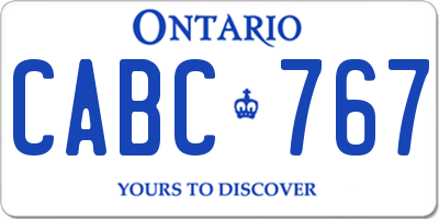 ON license plate CABC767