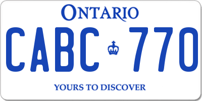 ON license plate CABC770