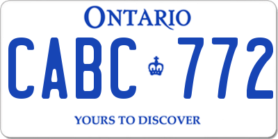 ON license plate CABC772